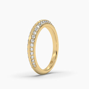 Alliance de mariage élégante en moissanite empilable, couleur DEF, clarté VVS VS, certifiée, plaquée rhodium, sertie à griffes en or 10K, 14K, 18K - Product Image 4