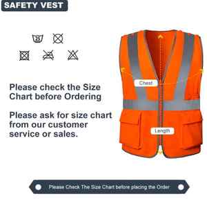 Gilet de sécurité réfléchissant haute visibilité pour hommes, sans manches, en maille, avec sangle logo et bande colorée, léger, pour la route et la construction - Product Image 5