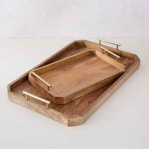 Bandeja de Servir de Madera de Acacia de Diseño Clásico con Asa, Diseño Moderno, Ecológica, Apta para Lavavajillas, Decoración para el Hogar y Bodas a Bajo Precio - Product Image 3