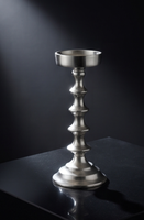 Porte-bougie en métal argenté à maillons superposés, texture moulée, décoration pour centre de table, vente en gros