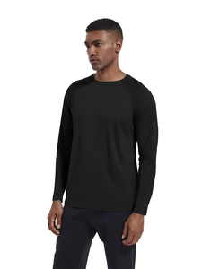 <b>Men's</b> Outdoor Fitness Running Casual long sleeve T-<b>Shirt</b> 100% Cotton Quick-Dry Long Sleeve Slim Fit Solid Color <b>Pocket</b> Knitted - Product Image 4