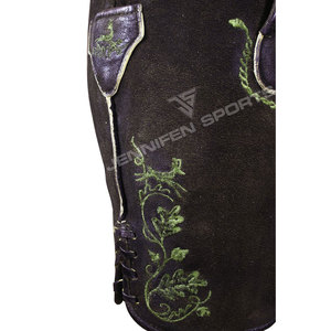 Lederhosen bavaroises 100% cuir de vachette véritable, avec bretelles, pour homme, respirantes, pour l'Oktoberfest. - Product Image 4