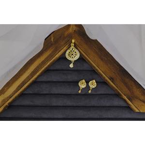 Trendy Designs Indian Ethnic <b>Wedding</b> Micro Plated Premium Quality Traditional Pendant Set With Earrings New Collection for Women - Product Image 3