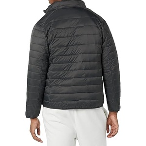 New Arrival Men's Plus Size Premium Canvas Puffer Jacket Breathable and <b>Warm</b> Winter Outerwear with Zipper Closure Plain Dyed - Product Image 4