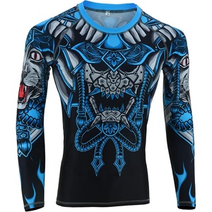 เสื้อรัดกล้ามเนื้อผู้ชายสำหรับ BJJ MMA แขนยาว พิมพ์ลายตามสั่ง OEM แบบระเหิดสีด้วยความร้อน โพลีเอสเตอร์/ไนลอน คุณภาพสูง Fortleo ขายส่ง - Product Image 3