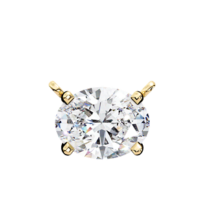 Pendentif en diamant ovale de couleur E, cultivé en laboratoire, en or massif 10K, 14K ou 18K, bijou unisexe pour cadeau de mariage, fiançailles et anniversaire - Product Image 2
