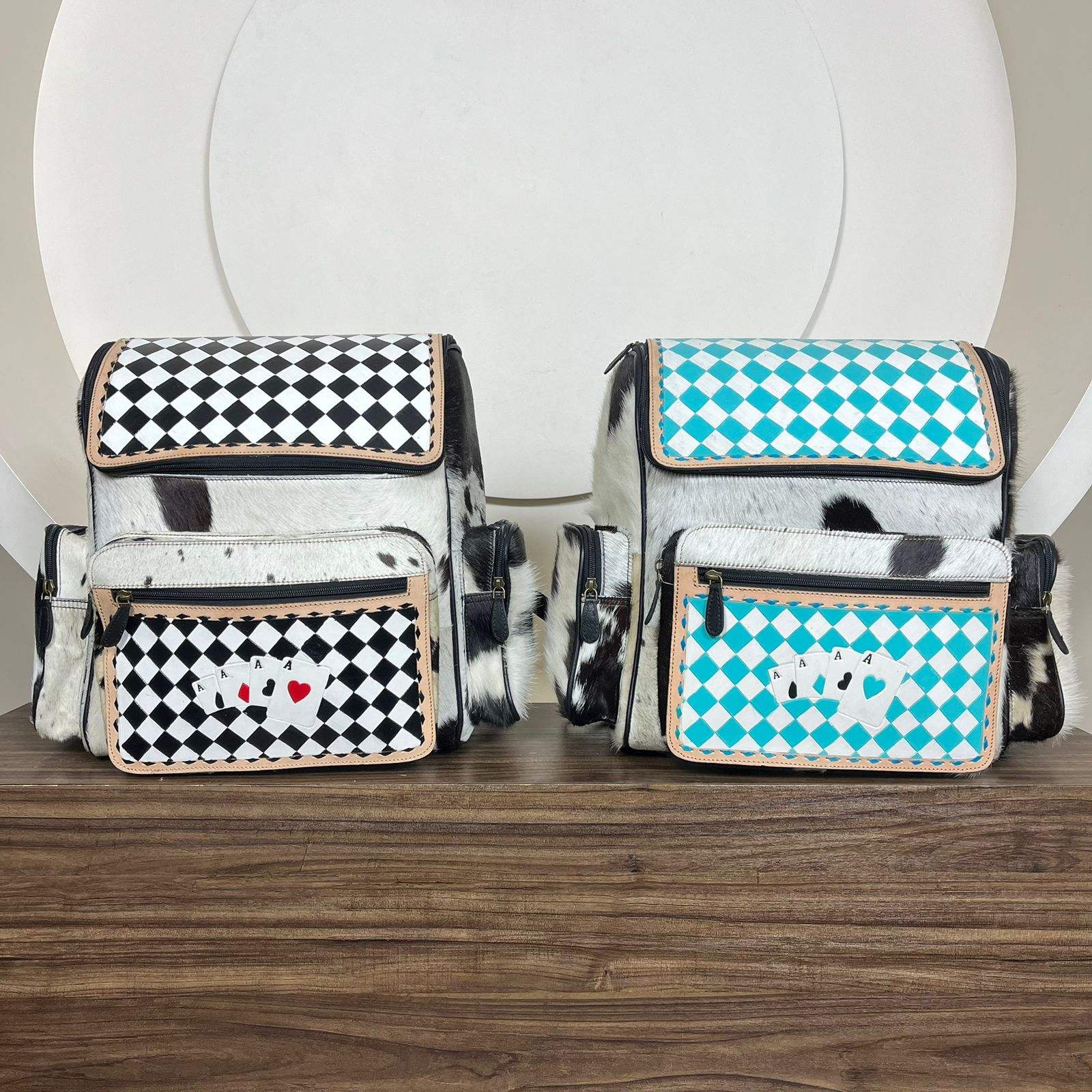 Turquoise & White Checkered