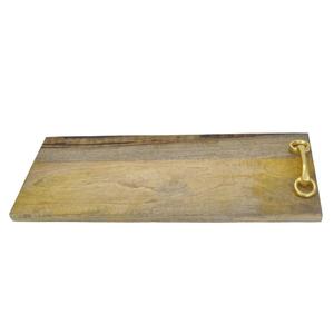 Planche à découper en bois abordable avec poignée en forme de mors de cheval doré, compatible lave-vaisselle, antidérapante, qualité supérieure - Product Image 4
