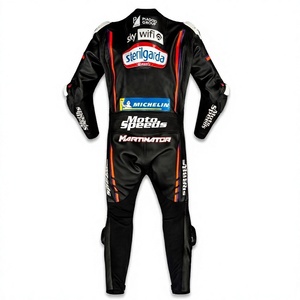 Traje de Motociclismo Jorge Martin MotoCP de 1 Pieza, Traje de Carreras de Cuero Vacuno/Canguro para Motocicleta/Pista, Traje de Cuero con Certificación CE Nivel 2 - Product Image 2