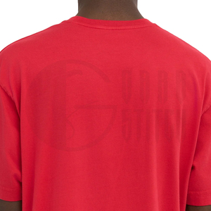 T-shirt unisexe rouge à manches courtes et col rond, coupe ample, en jersey polyester/coton, couleur unie, design vierge, grammage lourd - Product Image 6