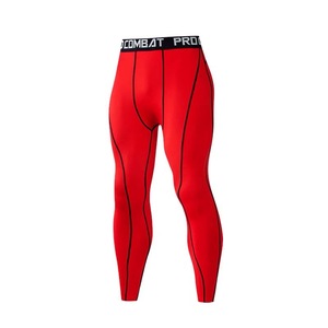 <b>Compression</b> <b>Men's</b> Sports Leggings Running <b>Tights</b> Quick-drying Breathable Elastic Waist Spandex/Polyester Solid Pattern Full - Product Image 2