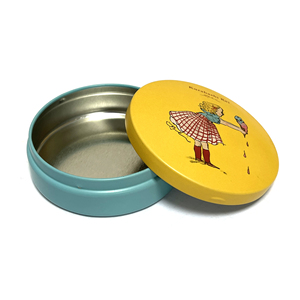 Custom Round Tin <b>Box</b> 75*27MM Manual <b>Metal</b> Container Printed Lid Storage Case - Product Image 1