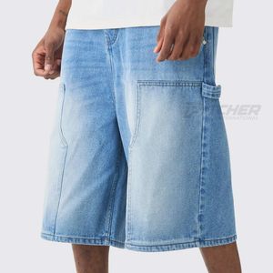 Nouveauté 2026 – Short en jean oversize en coton pour homme – Style urbain décontracté et droit pour l'été - Product Image 1