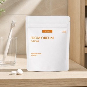[FROM OREUM] Dentifrice solide aromatisé à la mandarine de Jeju, comprimés de soin buccal, saveur mandarine, pochette de recharge pour les voyages - Product Image 1