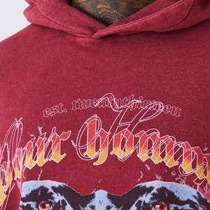 Sudadera con Capucha Roja para Hombre Four Horsemen, Corte Regular, Estilo Urbano, Algodón FRENCH TERRY, Logotipo Frontal Sólido, Bolsillo Cortavientos - Product Image 5