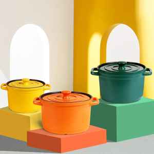 Casserole en granit antiadhésive avec couvercle en acier inoxydable, compatible induction, passe au four et au lave-vaisselle, pour soupes et bouillons - Product Image 3