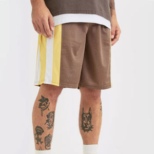 กางเกงบาสเก็ตบอลคุณภาพสูงแบบขายส่ง ผ้าโพลีเอสเตอร์พิมพ์ลายแบบซับลิเมชั่น กางเกงบาสเก็ตบอลตาข่ายแบบกลับด้านได้ - Product Image 1