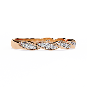 Anillo de Oro Sólido de 14K con Diamante Cultivado en Laboratorio de Corte Redondo y Diseño Único, Certificado por IGI, para Boda, Compromiso o Aniversario - Product Image 4