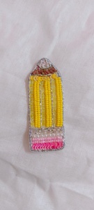 Patch brodé perlé en forme de crayon, motif lunettes, applique à sequins pour vêtements, sacs, accessoires de mode DIY - Product Image 2