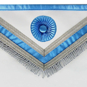 Tablier de Maître Maçon en Peau d'Agneau Bleu Brodé de Haute Qualité, Vêtement de Régalia Maçonnique Respirant et Doux - Product Image 5