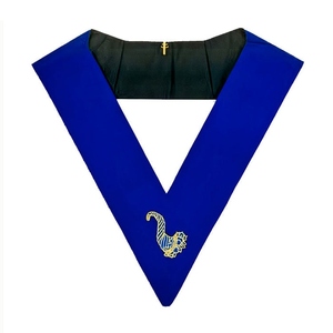 Collier de Maître de Loge Junior Bleu - Collier de Cérémonie Maçonnique Bleu Royal, Chaîne de Loge Fraternelle, Accessoire de Col pour Tenue de Loge - Product Image 1