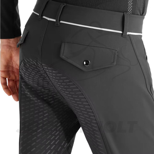 Pantalones de equitación, ropa deportiva para exteriores, proveedor de artículos de equitación, personalizado OEM ODM, tela elástica en cuatro direcciones, tela de alta calidad - Product Image 3