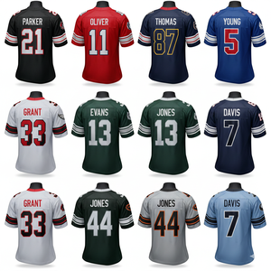 Maillots de football américain pour hommes, imprimés par sublimation, respirants, en tissu Spandex/Coton/Fibre de bambou, poids du tissu 350g, Chicago Football - Product Image 1