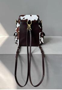 High-Volume Vintage Anti-Theft Genuine <b>Leather</b> Hair-on-Hide Fur Backpack Western Travel <b>Bag</b> Wholesale LHBP-0225 - Product Image 2