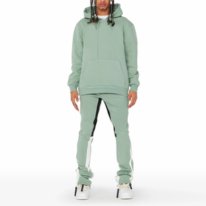 Survêtement OEM personnalisé, vêtements de sport vierges, streetwear, survêtement épais de haute qualité, survêtement unisexe oversize évasé pour hommes - Product Image 4