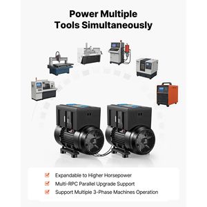 Convertitore Rotativo Monofase/Trifase 7.5HP 21A 208-240V, Espandibile ad Alta Potenza 220VAC, Convertitore di Fase Rotativo Input/Output 21A - Product Image 5