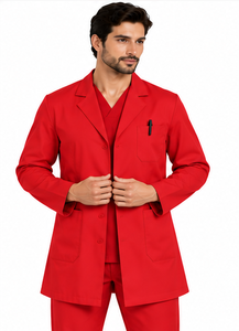 Blouse de laboratoire unisexe blanche à manches longues, uniforme de médecin respirant en polycoton, tenue de travail médicale pour hôpital, personnel de laboratoire de chimie - Product Image 6