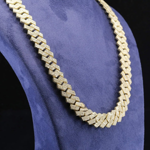 Chaîne cubaine personnalisée de haute qualité 16 mm, entièrement sertie de moissanite D VVS, en argent sterling 925 plaqué or rhodié, style hip-hop - Product Image 3