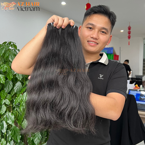 100% cheveux humains extensions de trame ondulées naturelles couleur noire naturelle cheveux humains de haute qualité pas cher prix - Product Image 2