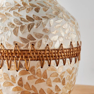 Capiz Shell <b>Vase</b> <b>Set</b> Mother Of Pearl Decorative <b>Vases</b> Coastal Style Flower <b>Vase</b> Accent For Living Room Table Home Decor Display - Product Image 2