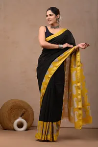 出口优质手工编织纯真丝纱丽手工印花印度和巴基斯坦服装风格，用于婚礼和休闲装