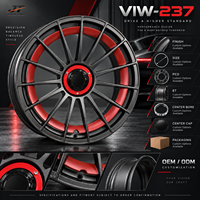 Velg Roda Forged Multi Spoke Merah Lurus 18-22 Inch 5x112 5x114.3 6061-T6 VIW-237 untuk BMW Audi Mercedes-Benz