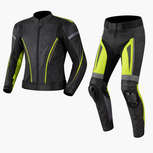 Traje de Carreras de Motocicleta de Cuero Vacuno/Canguro Neon Crest GSXR, Mono de Una Pieza, Protector OEM CE para Motociclistas - Product Image 1