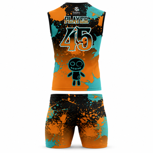 Ensemble de maillot et short de compression sans manches pour football américain 7v7, personnalisable par sublimation, vêtements de sport d'équipe - Product Image 2