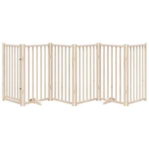 ชุดรั้วกั้นสุนัขแบบพับได้ 6 ชิ้น ทำจากไม้เฟอร์เนื้อแข็ง รูปทรงสี่เหลี่ยมผืนผ้า สำหรับสัตว์เลี้ยง - Product Image 3