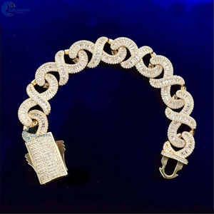 Bracelet Hip Hop Iced Out en Diamant de Laboratoire, Coupe Baguette, Maillons Infinis, en Argent Sterling 925, pour Hommes - Product Image 5
