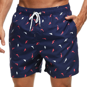 Shorts de bain pour hommes à imprimé requin, séchage rapide, taille élastique, pour la plage et le surf, décontractés, OEM - Product Image 2