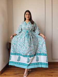 Cotton Printed Kaftan <b>Dress</b> <b>for</b> <b>Women</b> Tie Dye <b>Boho</b> Beachwear Resort Wear Long Kimono Sleeve <b>Dress</b> Wholesale Apparel - Product Image 3