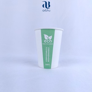 Versatile Bio Based Paper Cup Compostable Biodegradable Disposable Beverage <b>Container</b> Eco Friendly Natural Serving Vessel - Product Image 4