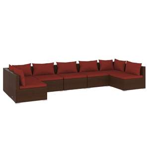 Conjunto de Muebles de Jardín de Ratán PE Marrón con Acero con Recubrimiento en Polvo para Espacios Exteriores - Product Image 2