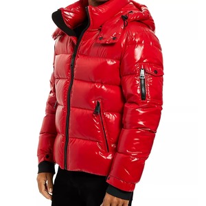 Customizable Men's Winter Coat Puffy Down <b>Padded</b> Bubble Puffer <b>Jacket</b> Shiny <b>Waterproof</b> Breathable Windbreaker with OEM Options - Product Image 3