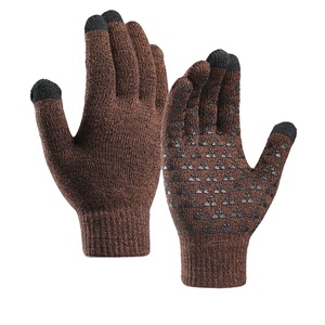 Guantes de esquí de dedo completo, negros, acrílicos, antideslizantes, unisex, para actividades al aire libre en invierno - Product Image 4