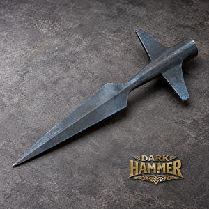 Lance médiévale à aile en acier forgé avec lame ailée et embout tubulaire pour collection historique - Product Image 2