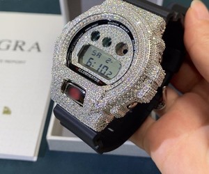 Montre digitale personnalisée DW6900 Obsidian Ice, style hip-hop, luxe, mode urbaine, avec cristaux brillants, montre G-Shock pour homme. - Product Image 2