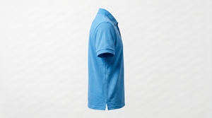 Chemise polo bleue pour homme, manches courtes, coupe classique, tricotée, couleur unie, vêtements décontractés - Product Image 4
