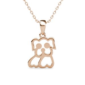 प्यारा पालतू कुत्ता पेलेंट डेसिनी स्वारवोस्की क्रिस्टल स्टर्लिंग चांदी 925 हार के साथ अलंकृत किया गया - Product Image 6